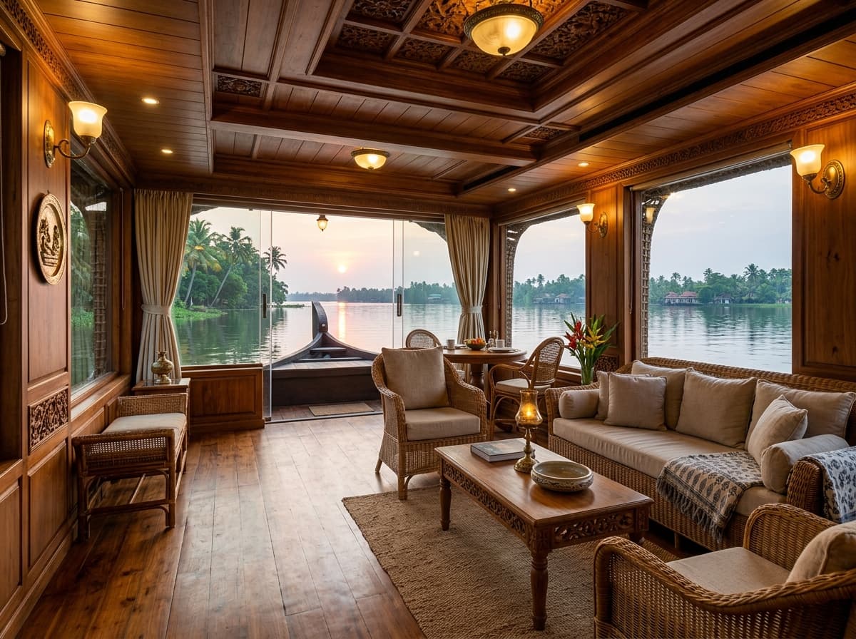 Luxury houseboat interior